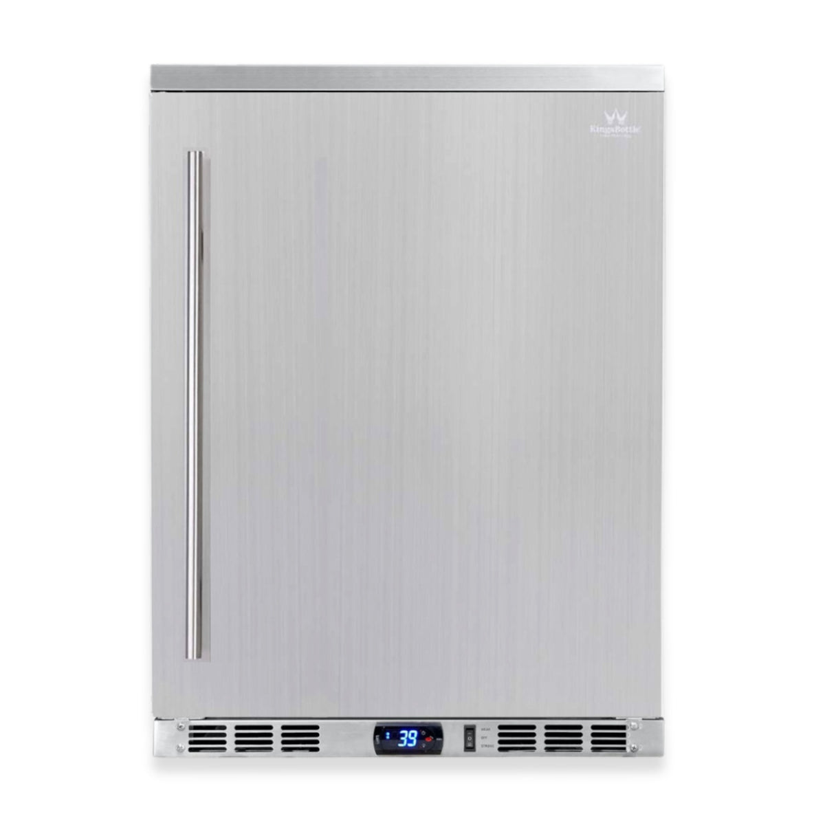 KingsBottle 24-Inch Outdoor Beverage Refrigerator with Solid Stainless Steel Door