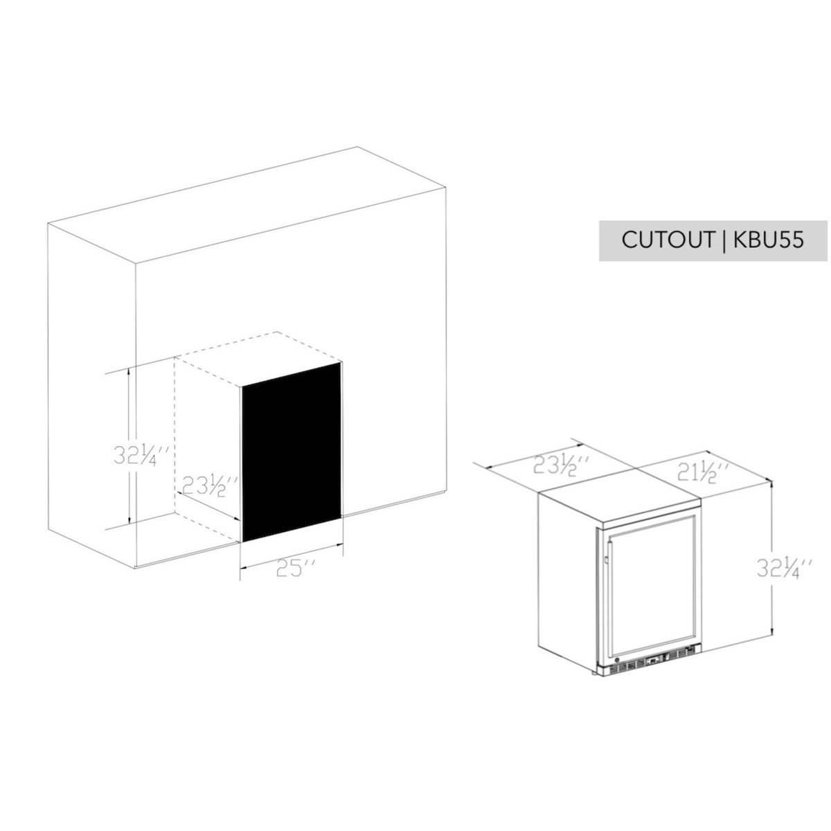 KingsBottle 24-Inch Under-Counter Beverage Refrigerator with Heated Glass Door