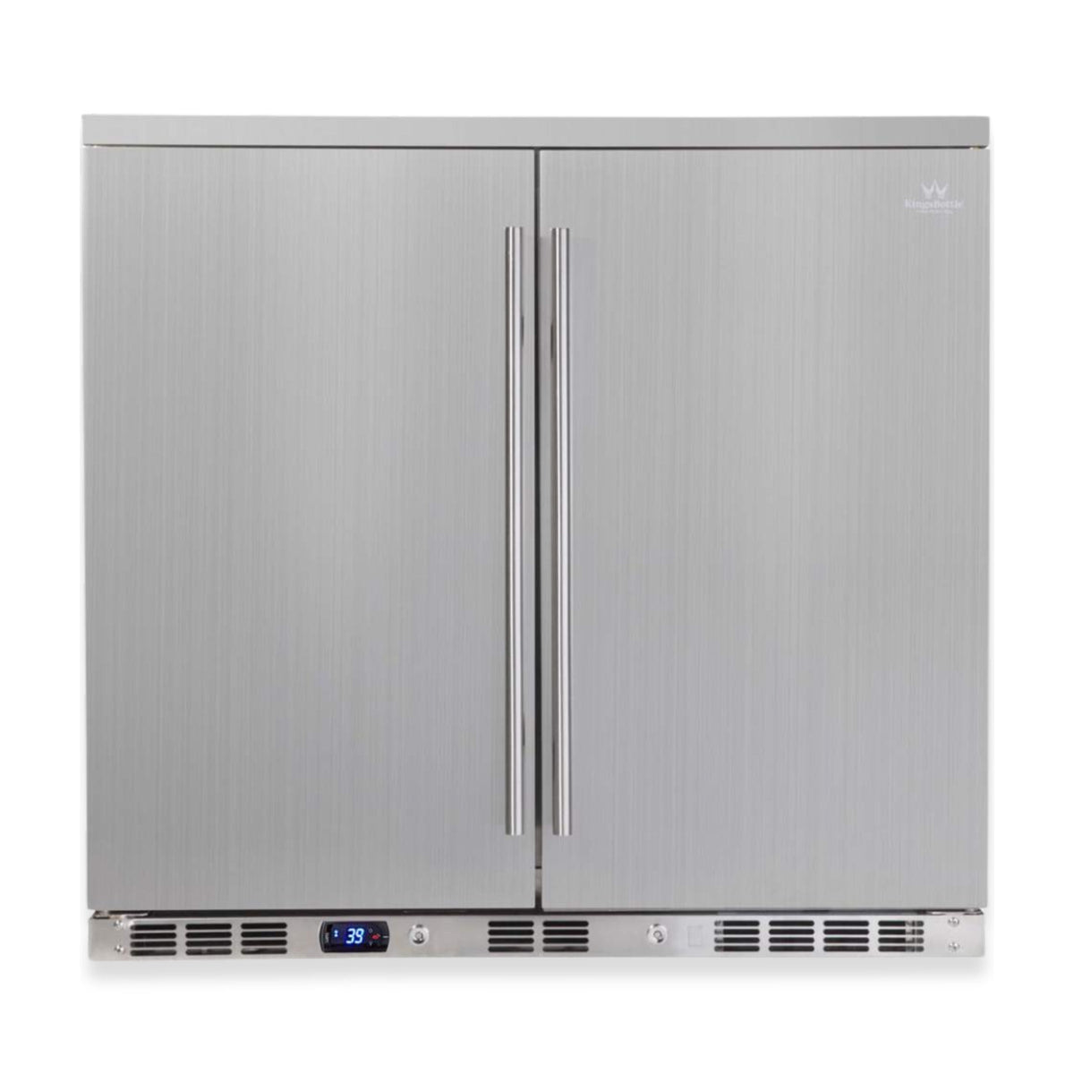 KingsBottle 36-Inch Outdoor Beverage Refrigerator with Solid Stainless Steel Door