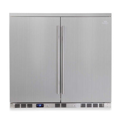 KingsBottle 36-Inch Outdoor Beverage Refrigerator with Solid Stainless Steel Door