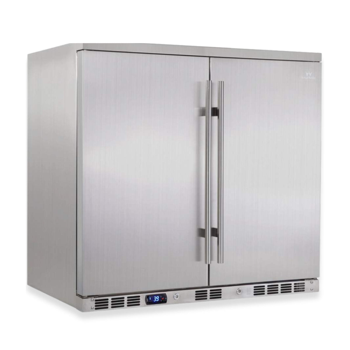 KingsBottle 36-Inch Outdoor Beverage Refrigerator with Solid Stainless Steel Door