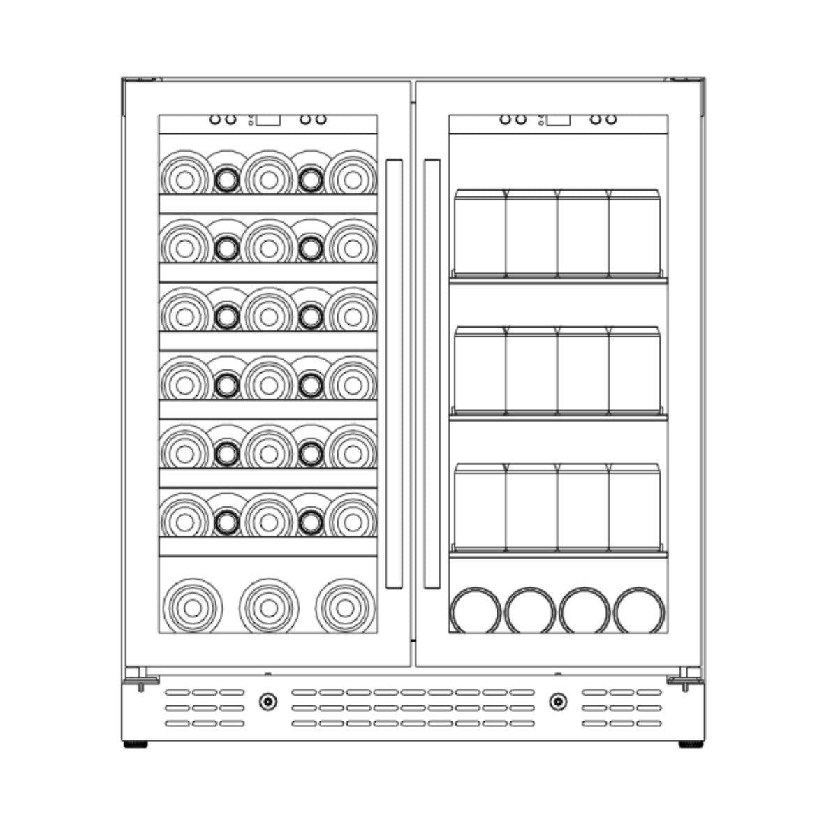 KingsBottle 30-Inch Dual-Zone Wine & Beverage Center with Low-E Glass Door