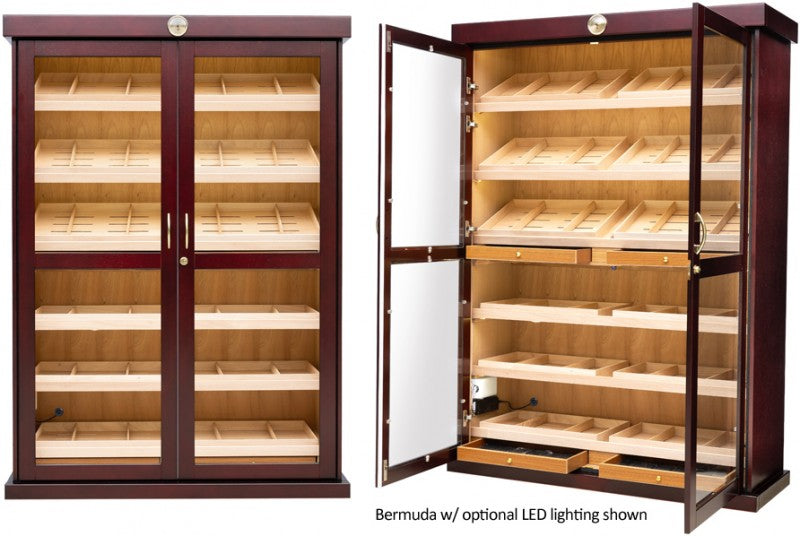 Bermuda Cigar Humidor Cabinet – 4,000 Count Cherry Finish
