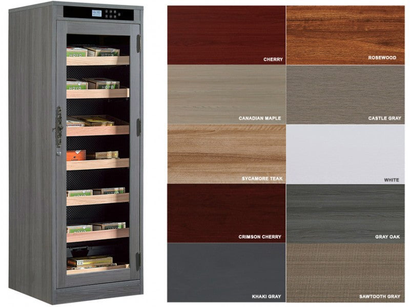 Remington Lite Custom Finish Cigar Humidor – 2,000 Count Electric Climate-Controlled Cabinet
