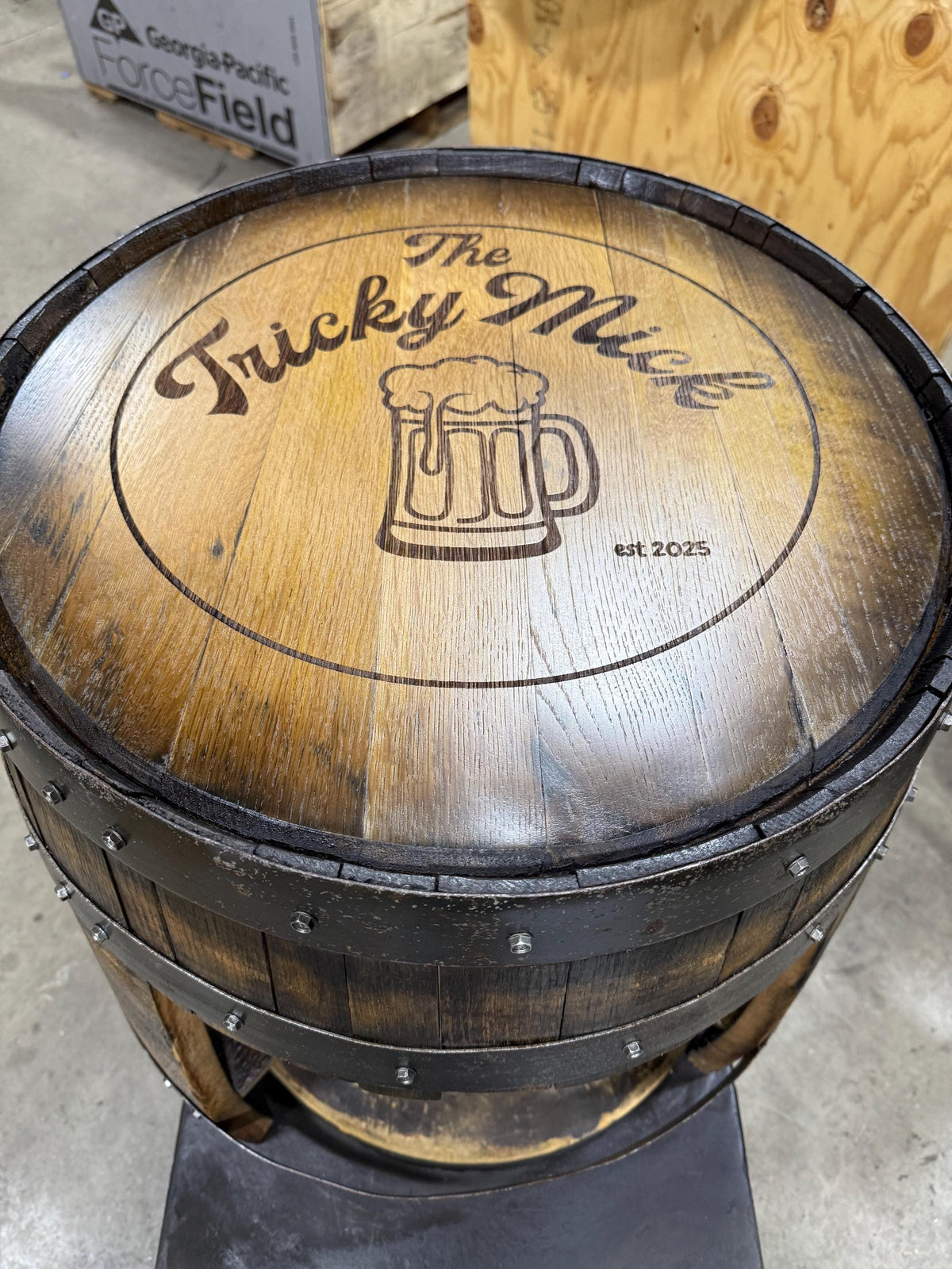 Whiskey Barrel Pool/Billiards Cabinet – Custom Pool Cue &amp; Equipment Storage