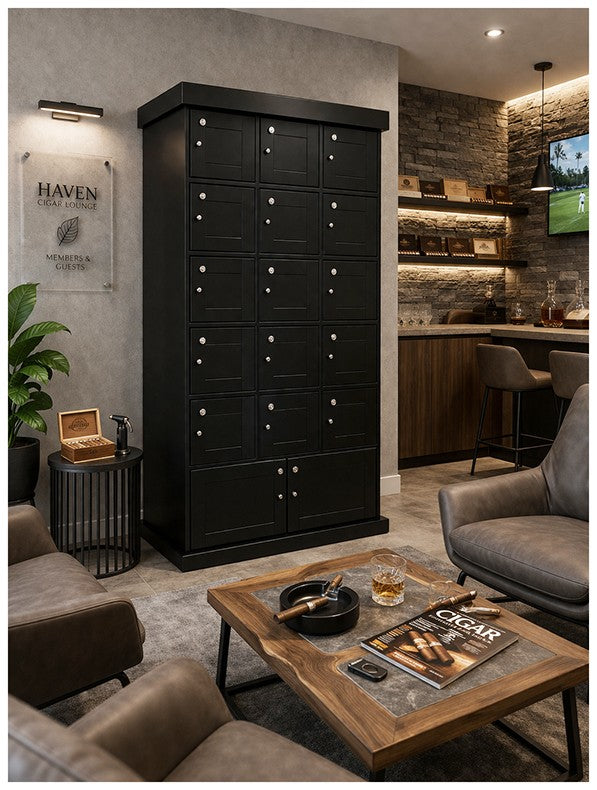 Cigar Locker Cabinet – Black 5,000 Count Commercial Cigar Storage Cabinet