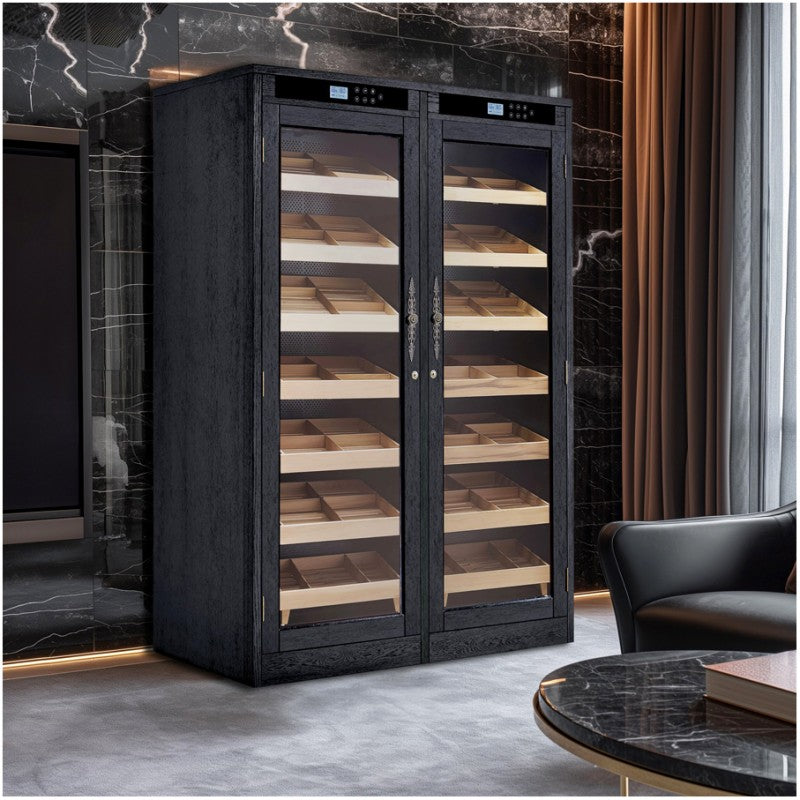 Reagan Lite Electronic Cigar Cabinet Humidor – 4,000 Count Dual-Zone