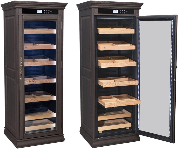 Remington Espresso Cigar Humidor – 2,000 Count Electric Climate-Controlled Cabinet