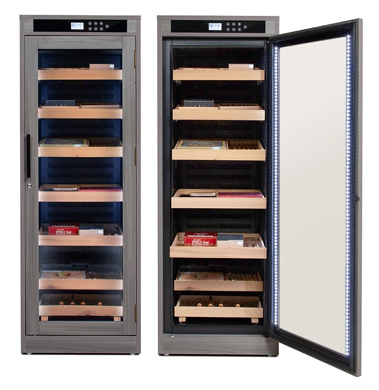 Remington Lite Custom Finish Cigar Humidor – 2,000 Count Electric Climate-Controlled Cabinet