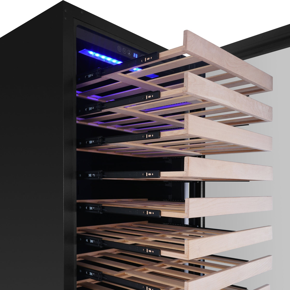 KingsBottle 72-Inch Upright Dual-Zone Wine Cooler with Low-E Glass Door